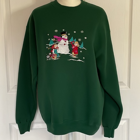 Vintage Peanut Butter and Jelly Snowman Holiday Christmas Sweatshirt - Picture 9 of 10